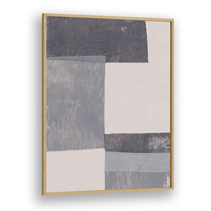 gray blocks I by alisa galitsyna geometric art prints geometric paintings in Oak Wood Plain Frame