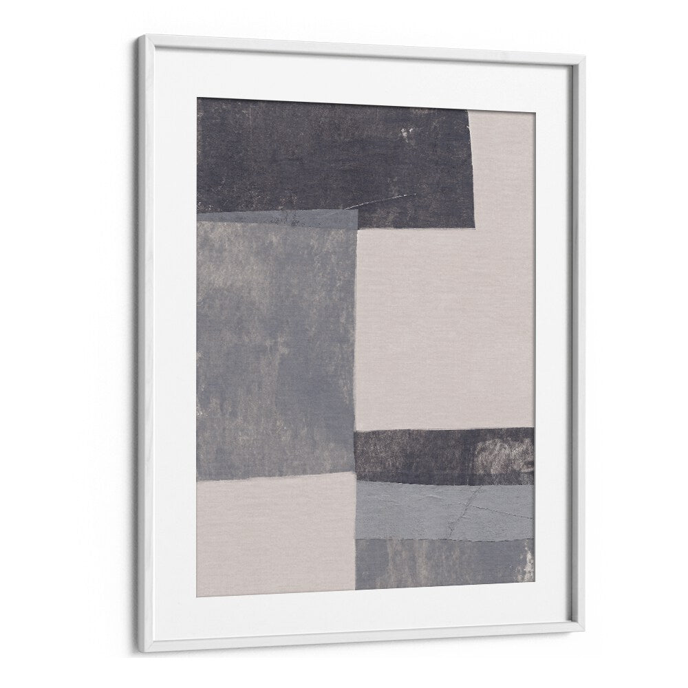 gray blocks I by alisa galitsyna geometric art prints geometric paintings in White Frame With Mount