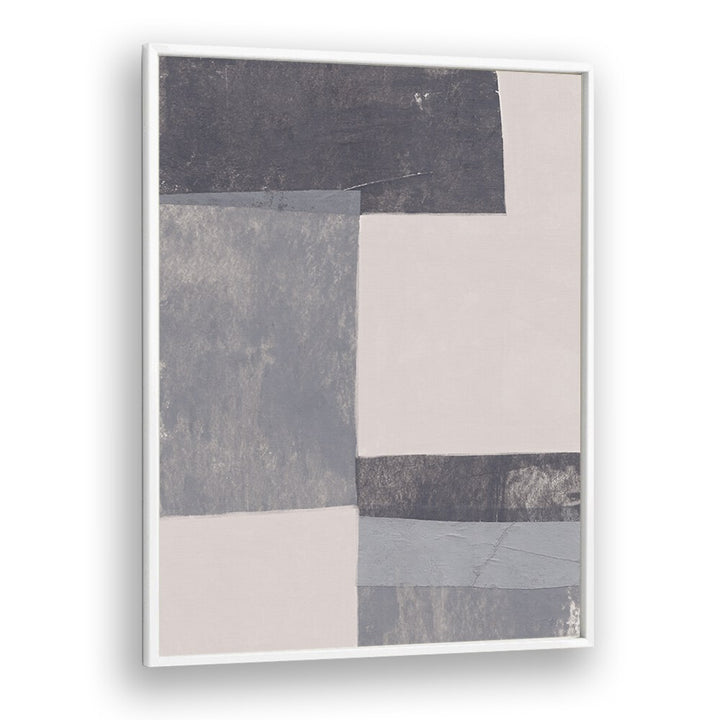 gray blocks I by alisa galitsyna geometric art prints geometric paintings in White Plain Frame