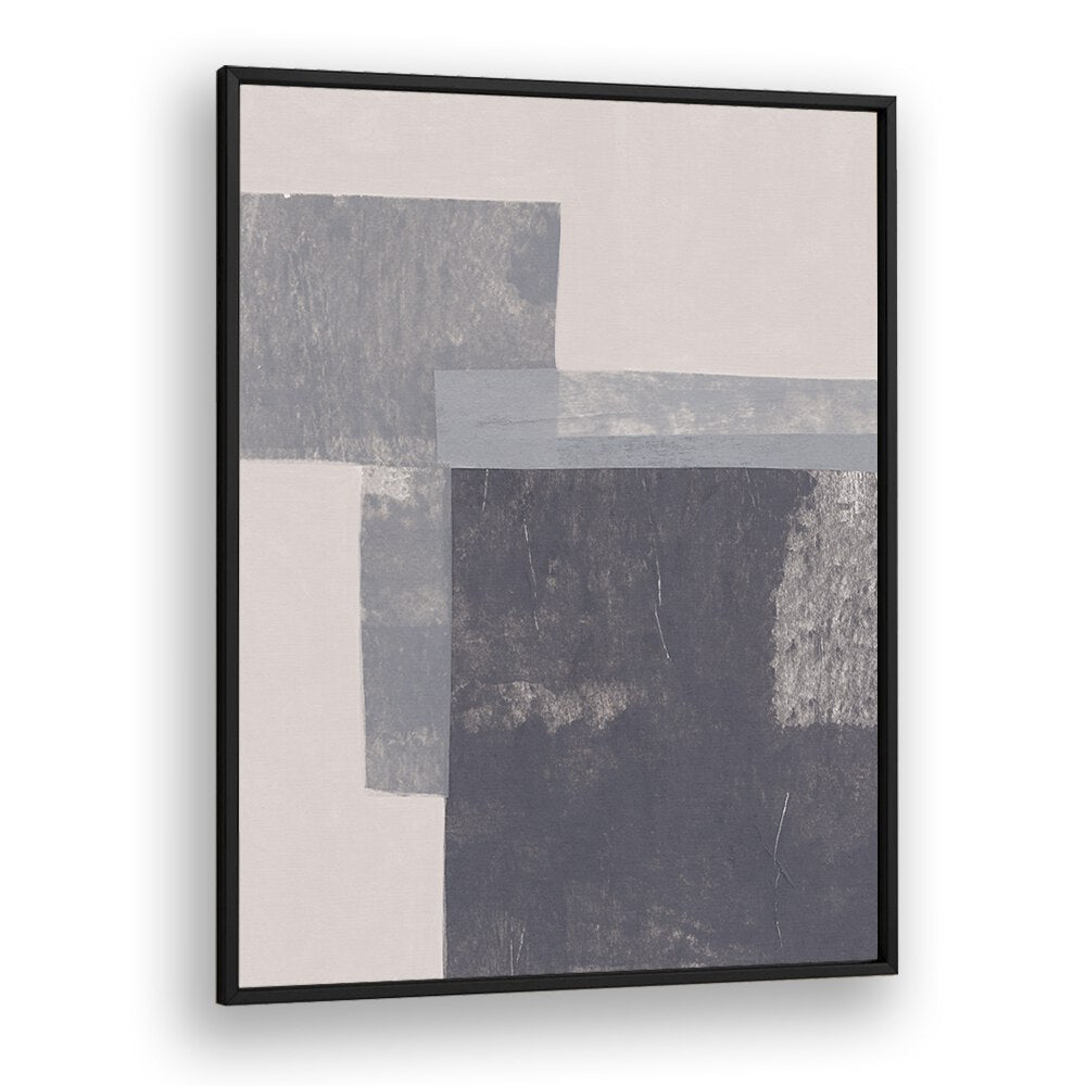 gray blocks II by alisa galitsyna geometric art prints geometric paintings in Black Plain Frame