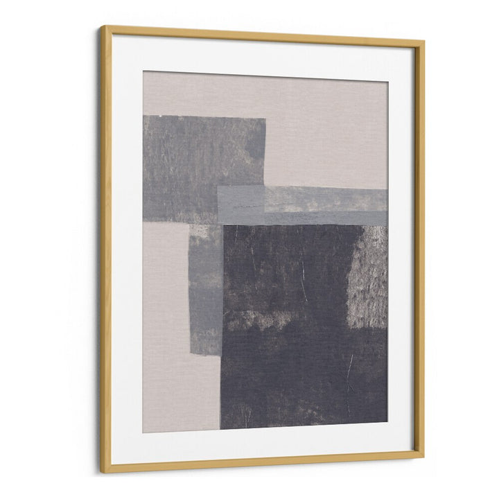 gray blocks II by alisa galitsyna geometric art prints geometric paintings in Oak Wood Frame With Mount