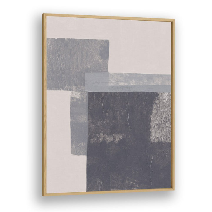 gray blocks II by alisa galitsyna geometric art prints geometric paintings in Oak Wood Plain Frame