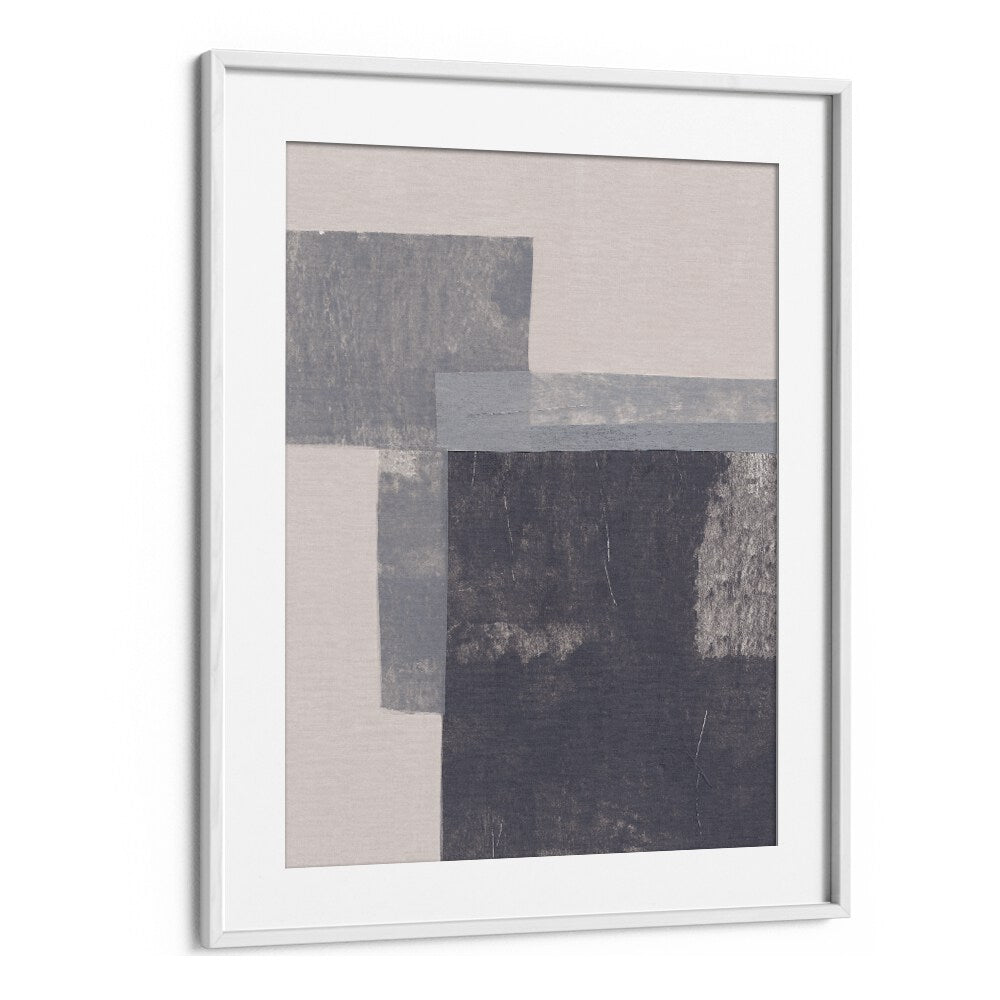 gray blocks II by alisa galitsyna geometric art prints geometric paintings in White Frame With Mount