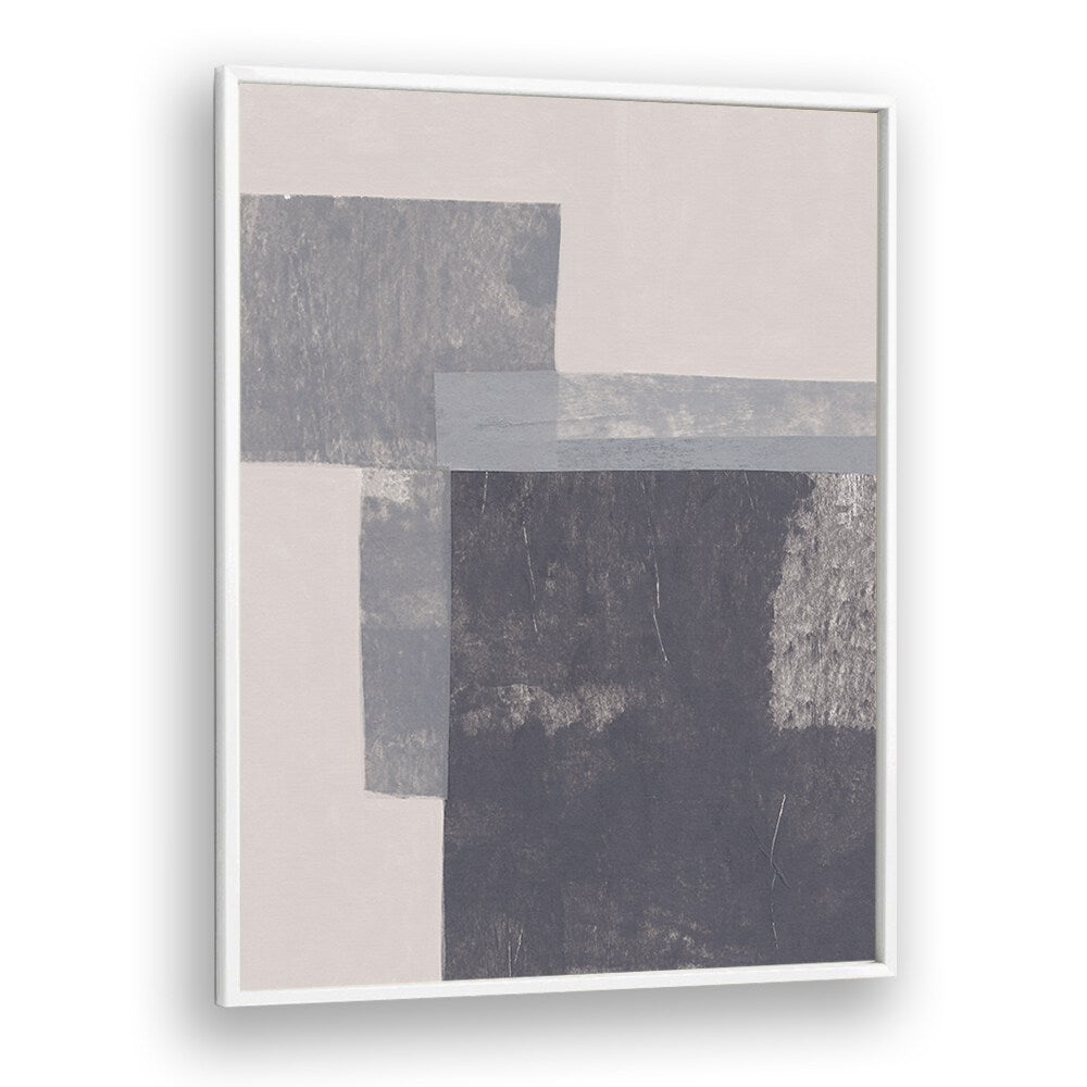 gray blocks II by alisa galitsyna geometric art prints geometric paintings in White Plain Frame