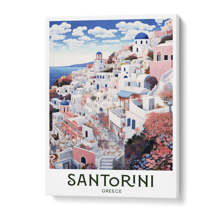 greek island of santorini travel posters in Gallery Wrap