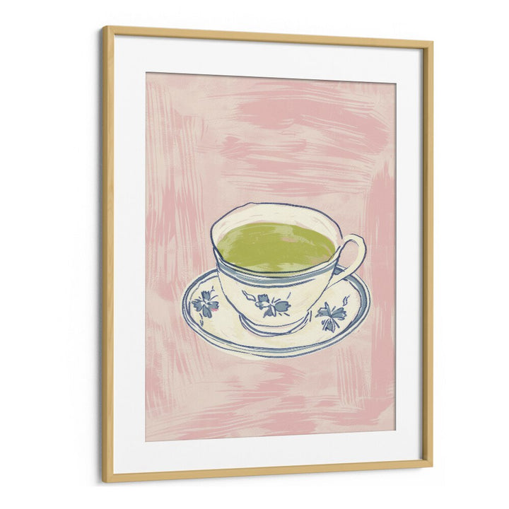 green tea electric wall art prints in Oak Wood Frame With Mount