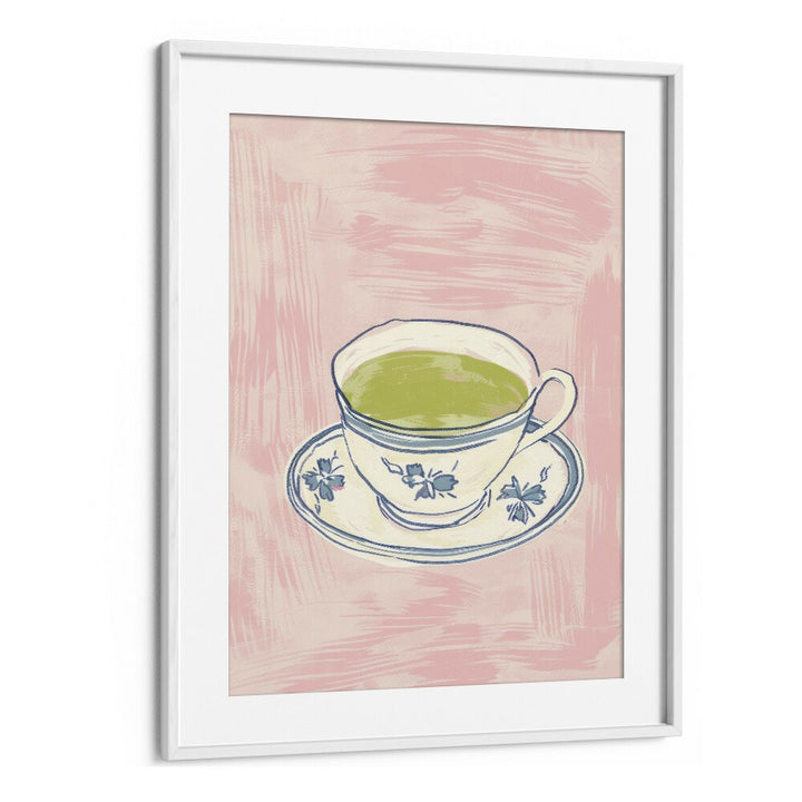 green tea electric wall art prints in White Frame With Mount