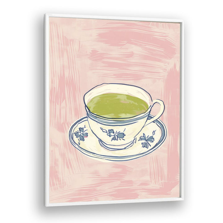 green tea electric wall art prints in White Plain Frame