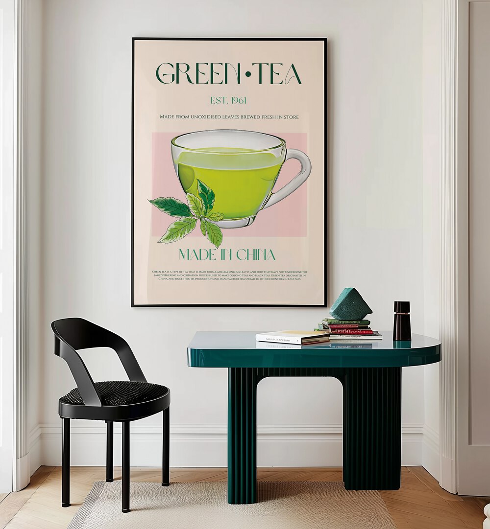 green tea ii cafe art prints cafe posters Artwork II placed on a wall