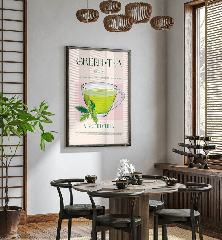 green tea ii cafe art prints cafe posters Artwork V placed on a wall