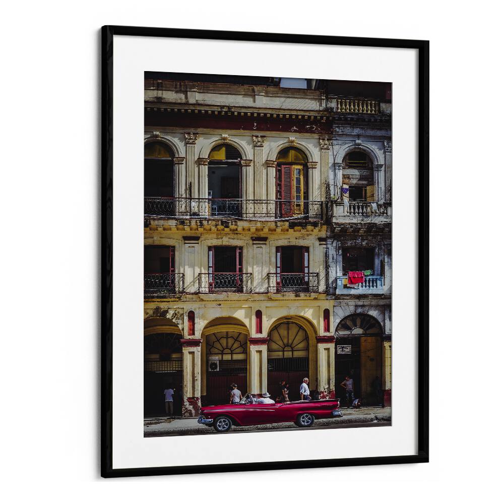 habana street car posters in Black Frame With Mount