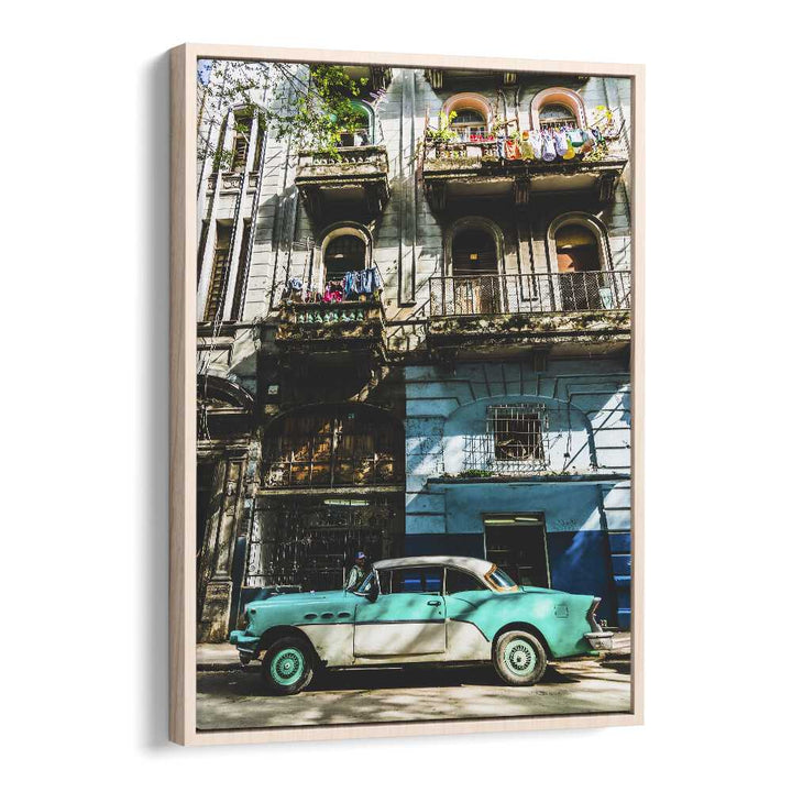 habana street i car posters in Oak Wood Floater Frame