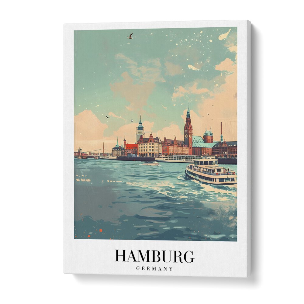 hamburg city-germany travel posters in Gallery Wrap