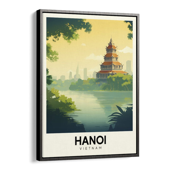 hanoi-vietnam travel posters in Black Floater Frame