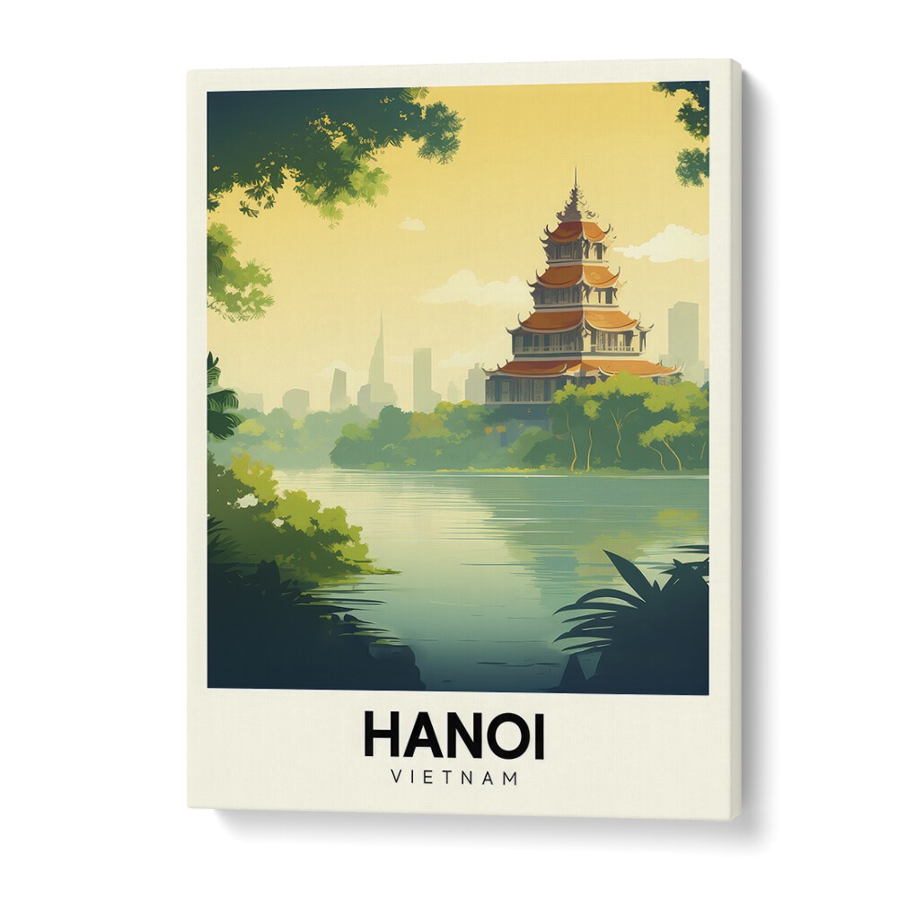 hanoi-vietnam travel posters in Gallery Wrap