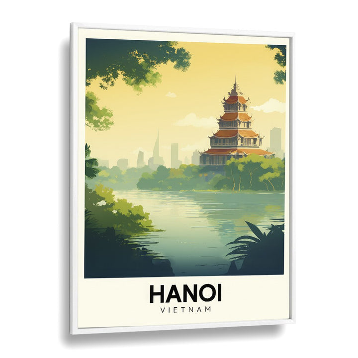 hanoi-vietnam travel posters in White Plain Frame