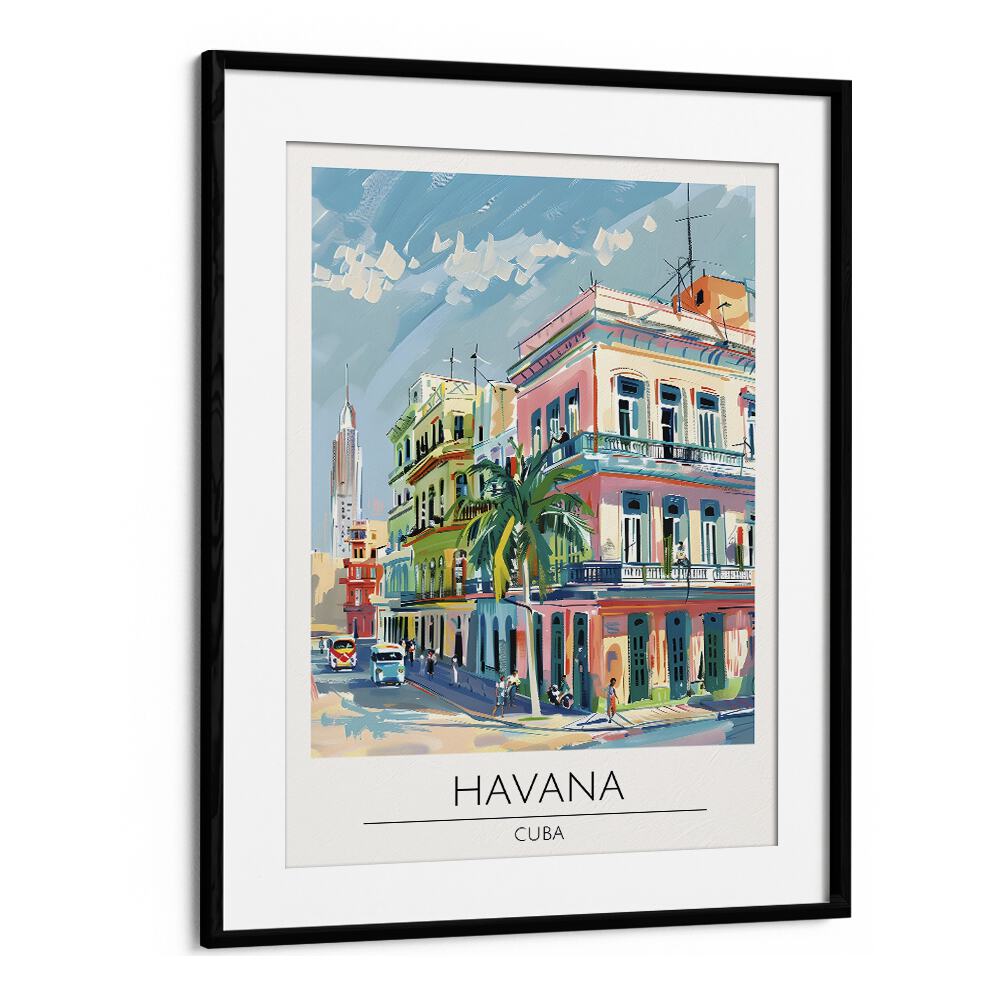 havana-cuba  travel posters in Black Frame With Mount