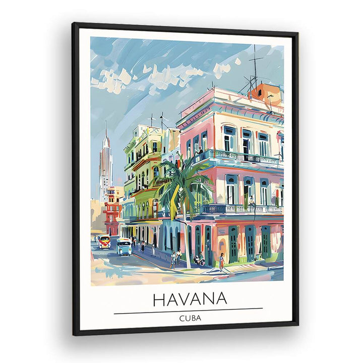 havana-cuba  travel posters in Black Plain Frame