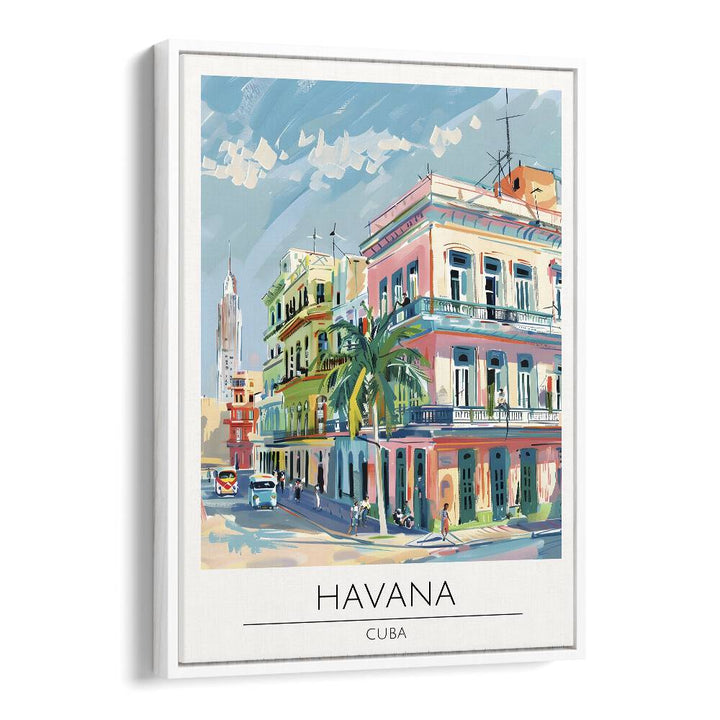 havana-cuba  travel posters in White Floater Frame