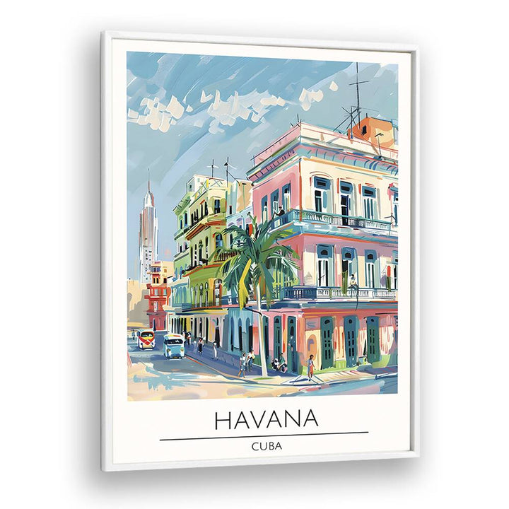 havana-cuba travel posters in White Plain Frame