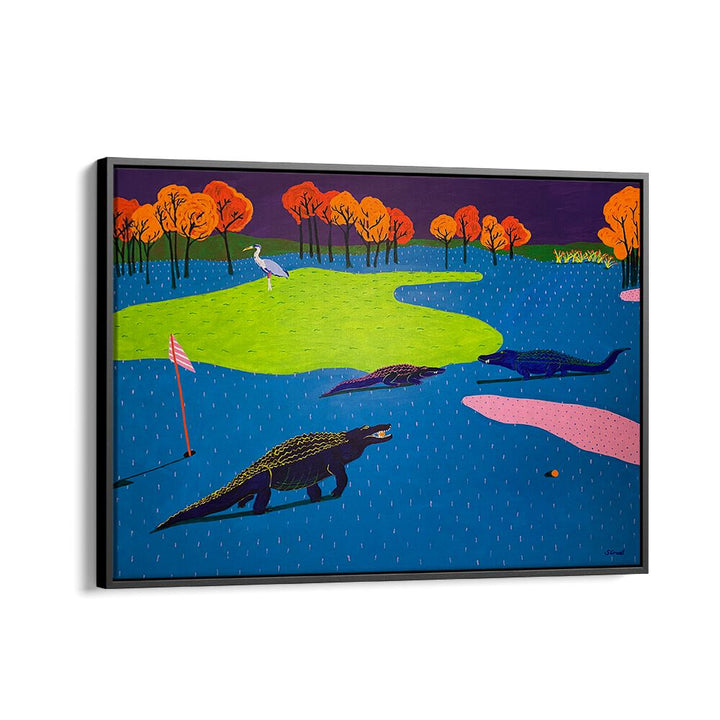 have a good round landscape art prints in Black Floater Frame