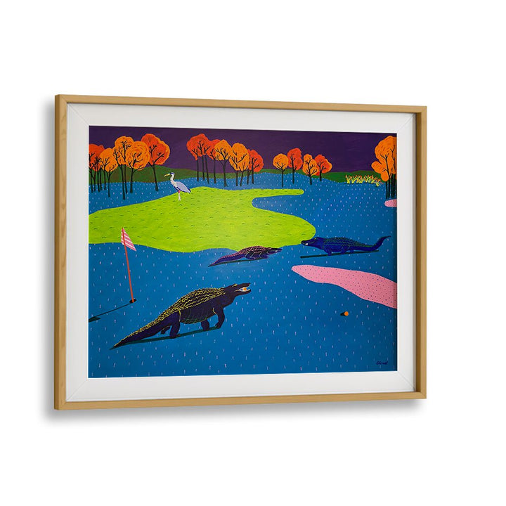 have a good round landscape art prints in Oak Wood Frame With Mount