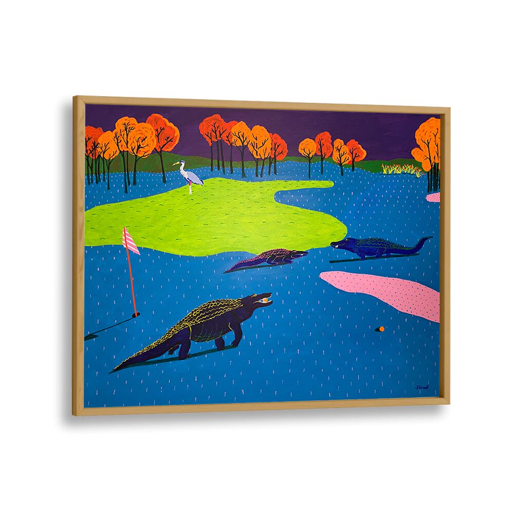 have a good round landscape art prints in Oak Wood Plain Frame