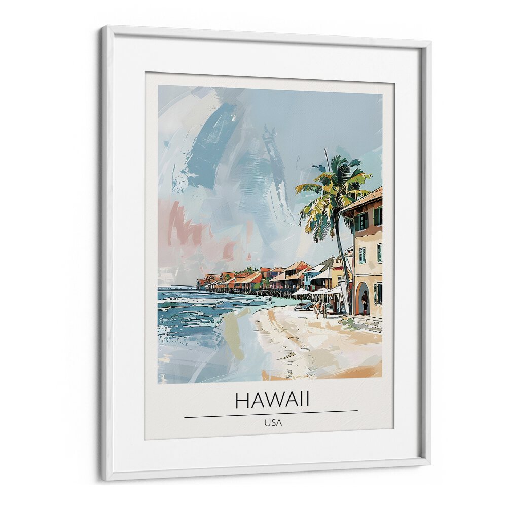 hawaii-usa travel posters in White Frame With Mount