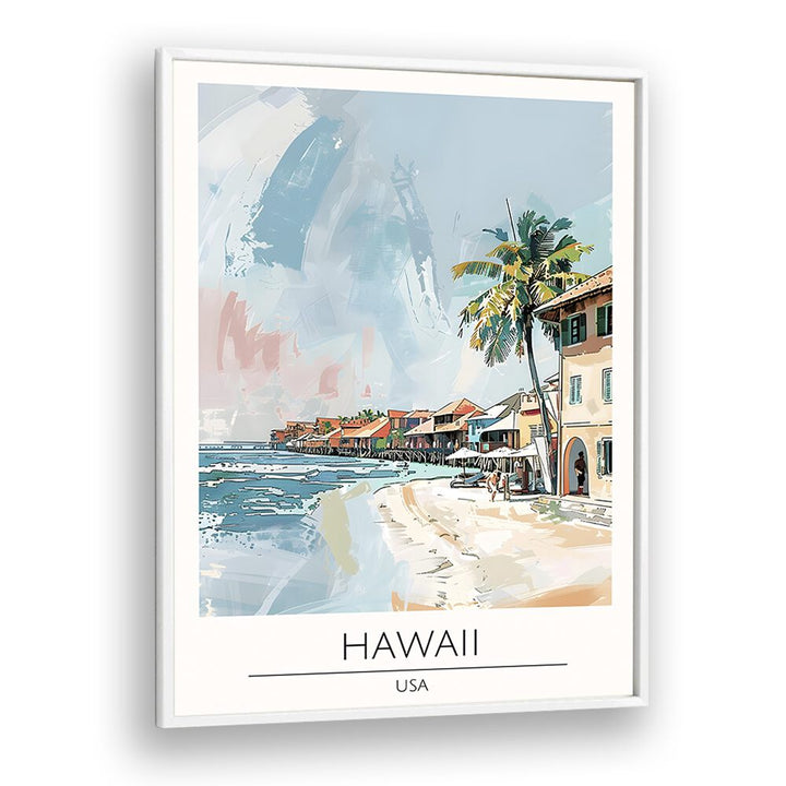 hawaii-usa travel posters in White Plain Frame