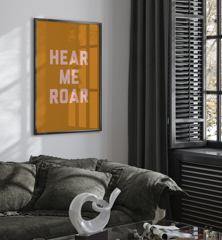 hear me roar by frankie kerr-dineen geometric paintings Artwork IV placed on a wall