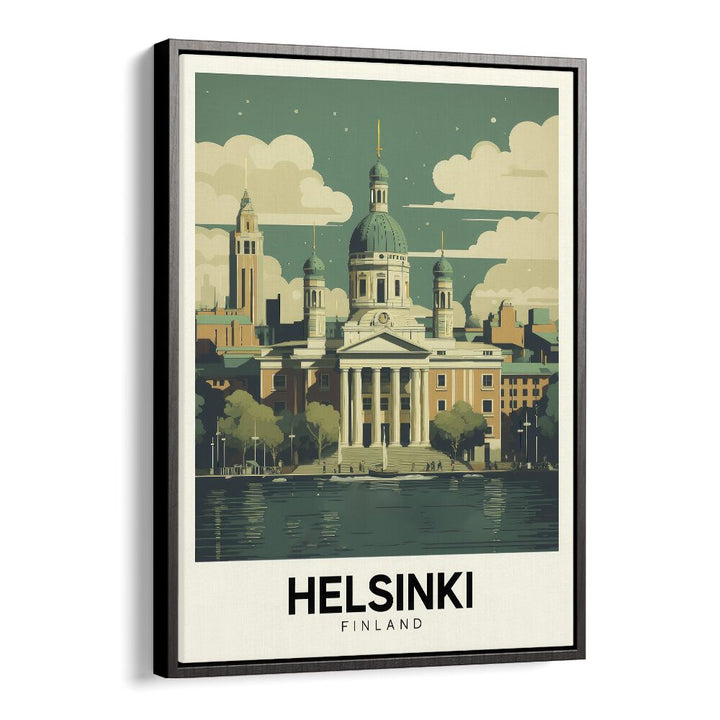 helsinki-finland travel posters in Black Floater Frame