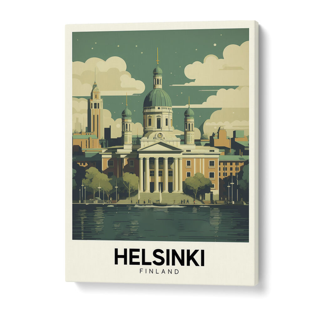 helsinki-finland travel posters in Gallery Wrap