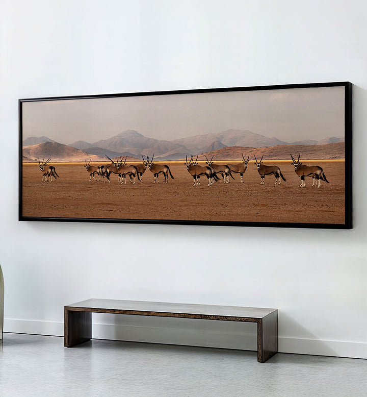 HERD OF ORYX , PANORAMIC ART