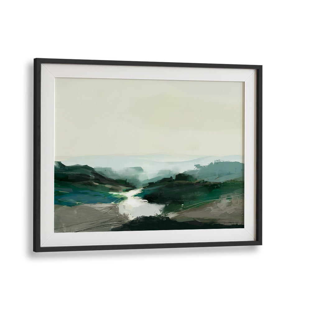 high land view by dan hobday abstract art abstract paintings in Black Frame With Mount