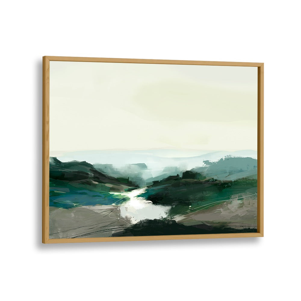 high land view by dan hobday abstract art abstract paintings in Oak Wood Plain Frame