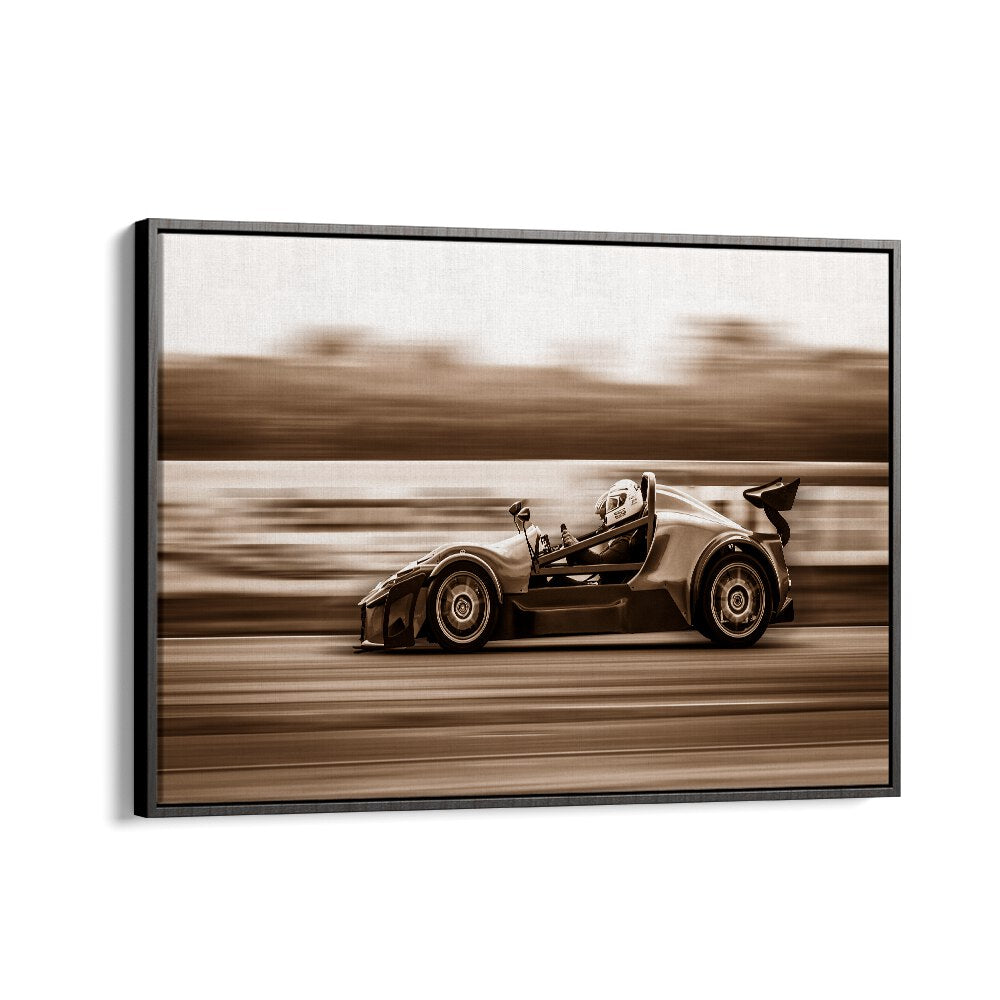 high speed dane car poster in Black Floater Frame