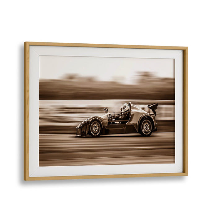 high speed dane car poster in Oak Wood Frame With Mount