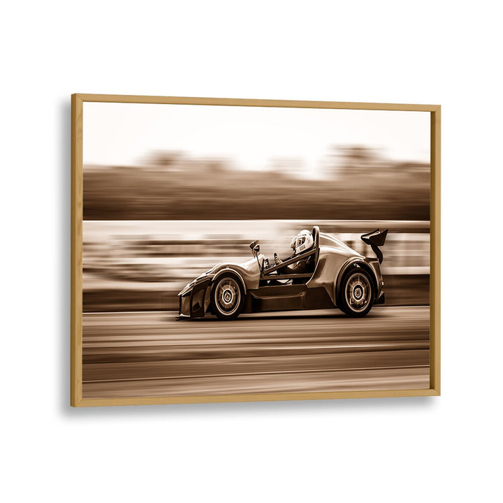 high speed dane car poster in Oak Wood Plain Frame