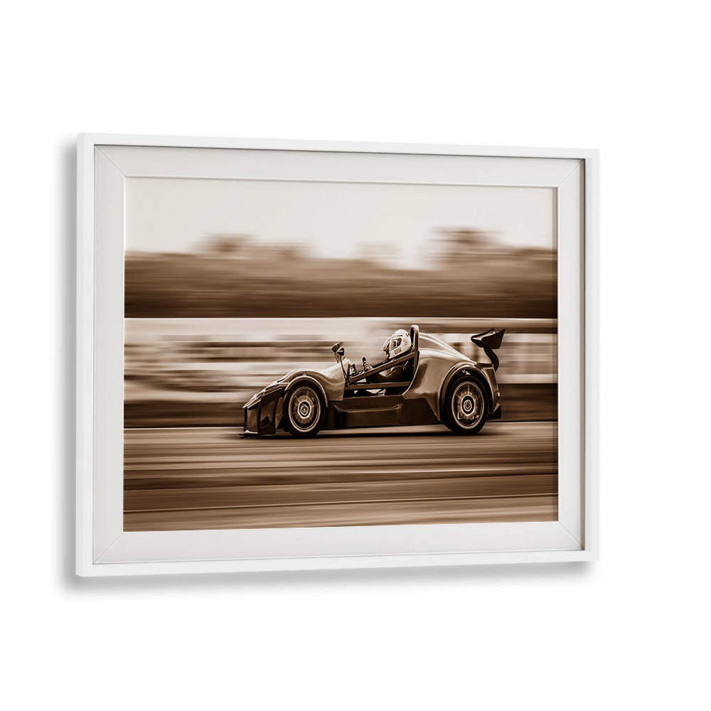 high speed dane car poster in White Frame With Mount