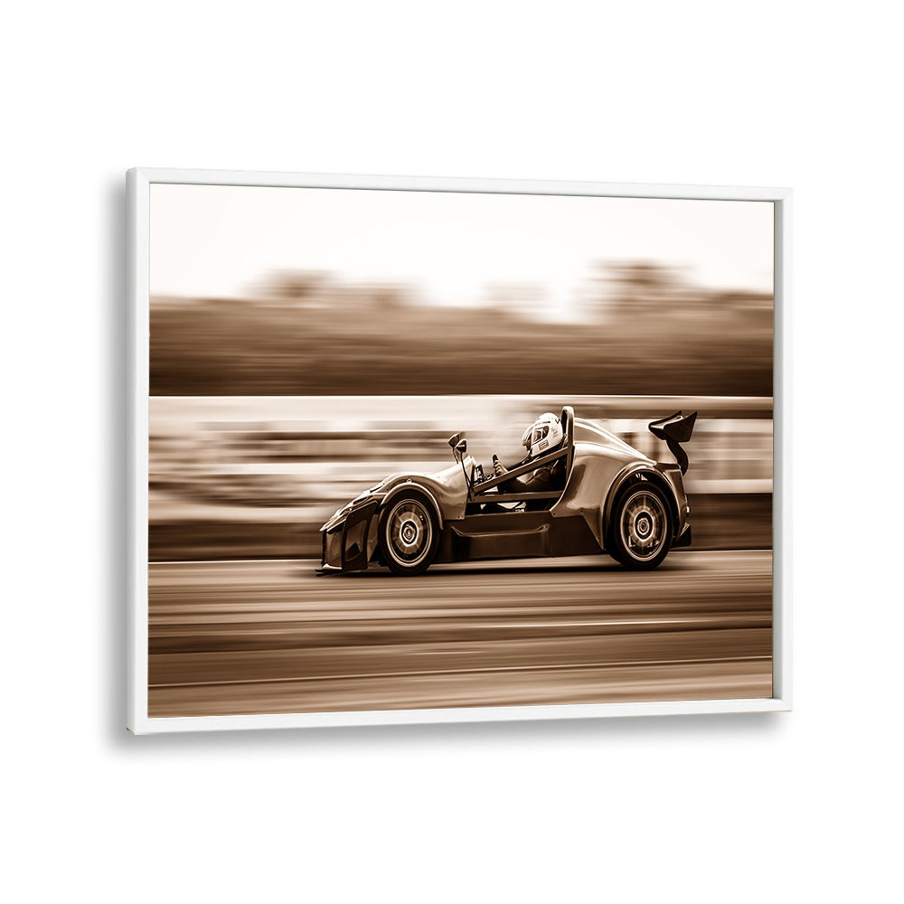 high speed dane car poster in White Plain Frame