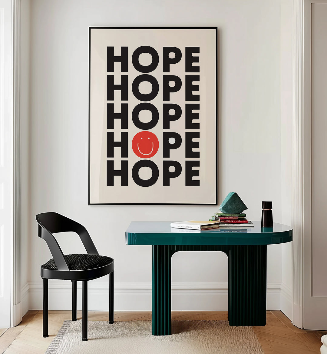 hope by frankie kerr-dineen geometric paintings Artwork II placed on a wall