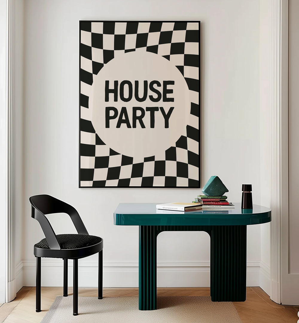 house party by frankie kerr-dineen geometric paintings Artwork I placed on a wall