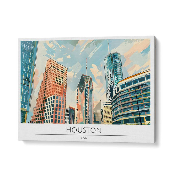 houston city-usa travel posters in Gallery Wrap