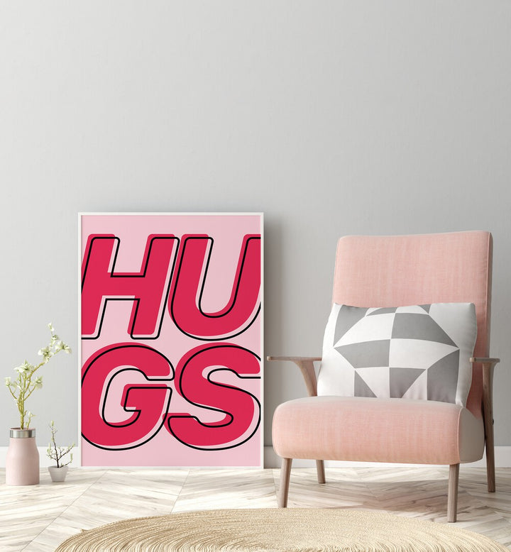 hugs by frankie kerr dineen quotes posters wall art prints Artwork II placed on a wall