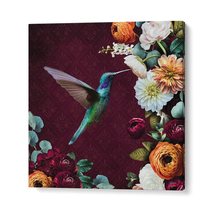 hummingbird a flowers by sue skellern wildlife posters wildlife paintings in Gallery Wrap