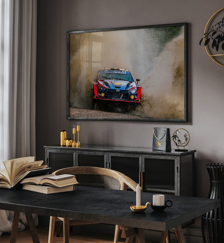 hyundai wrc rally car car poster Artwork II placed on a Wall 