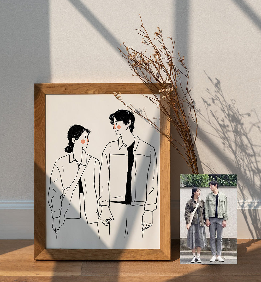COUPLE LINE ART PORTRAIT