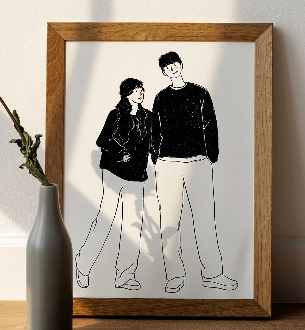 COUPLE LINE ART PORTRAIT