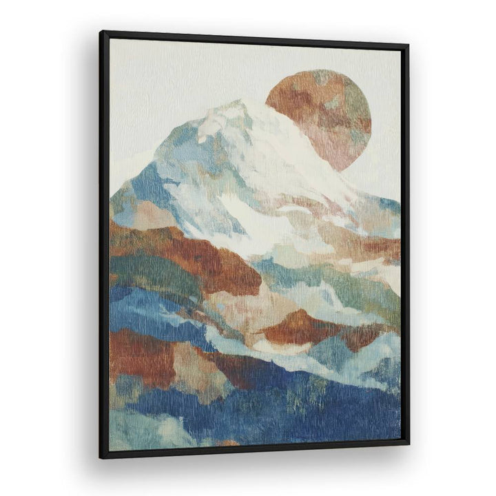 SNOW-CAPPED PEAK WITH MOON GLOW