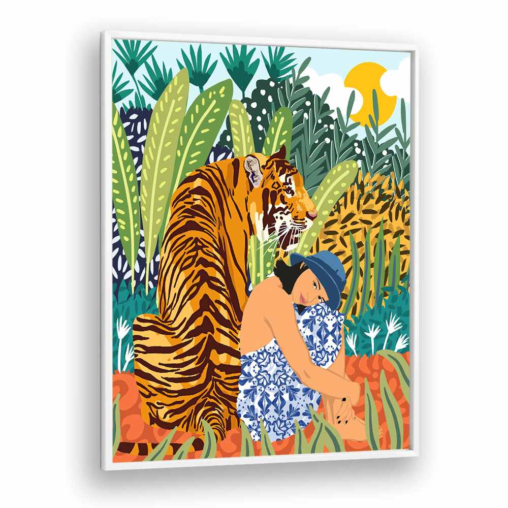 WOMAN TIGER JUNGLE SERENITY